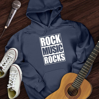 Printify Hoodie Navy / S Rock Music Rocks Hoodie