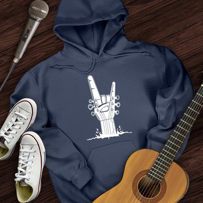 Printify Hoodie Navy / S Rock on Guitar Hoodie