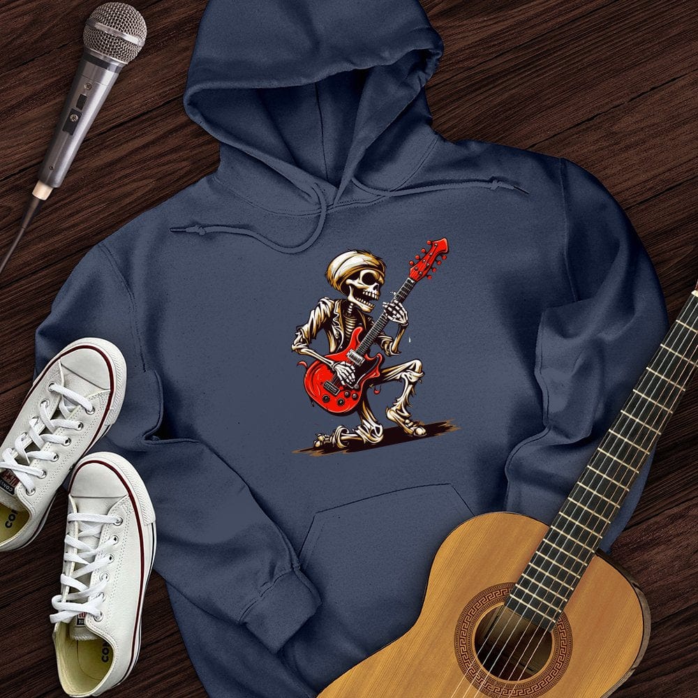 Printify Hoodie Navy / S Skeleton Guitar Cartoon Hoodie