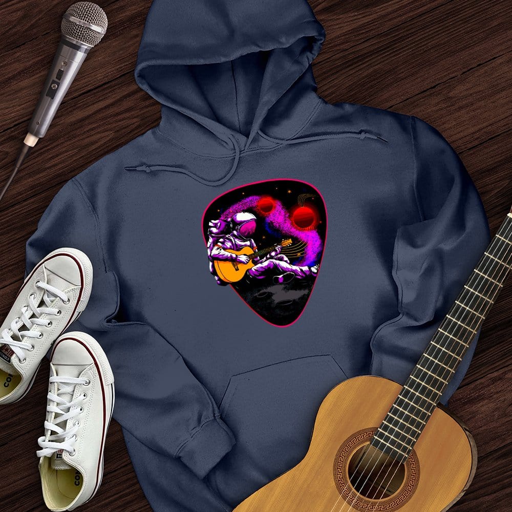 Printify Hoodie Navy / S Space Guitar Plectrum Hoodie