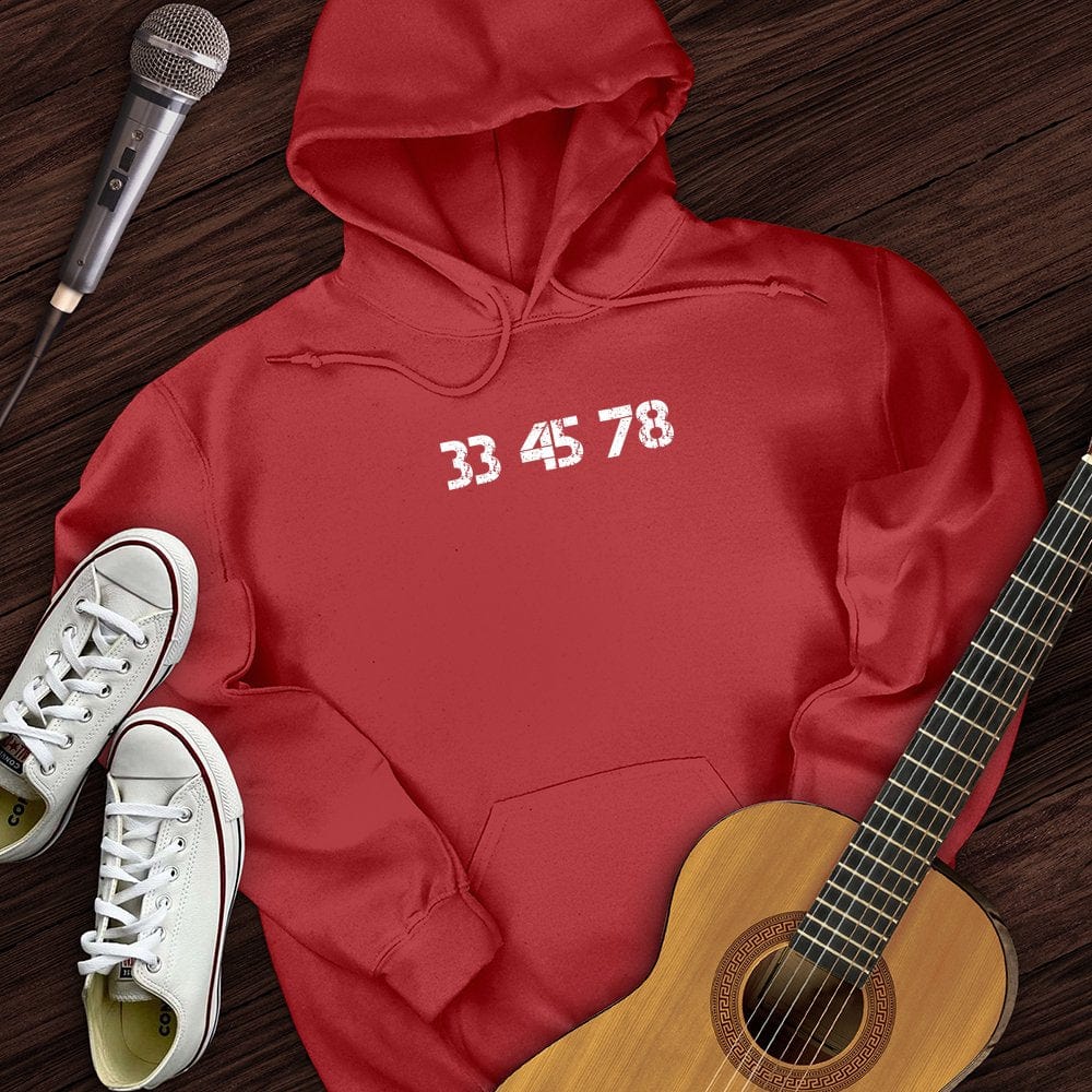 Printify Hoodie Red / S 33-45-78 RPM Turntable Hoodie