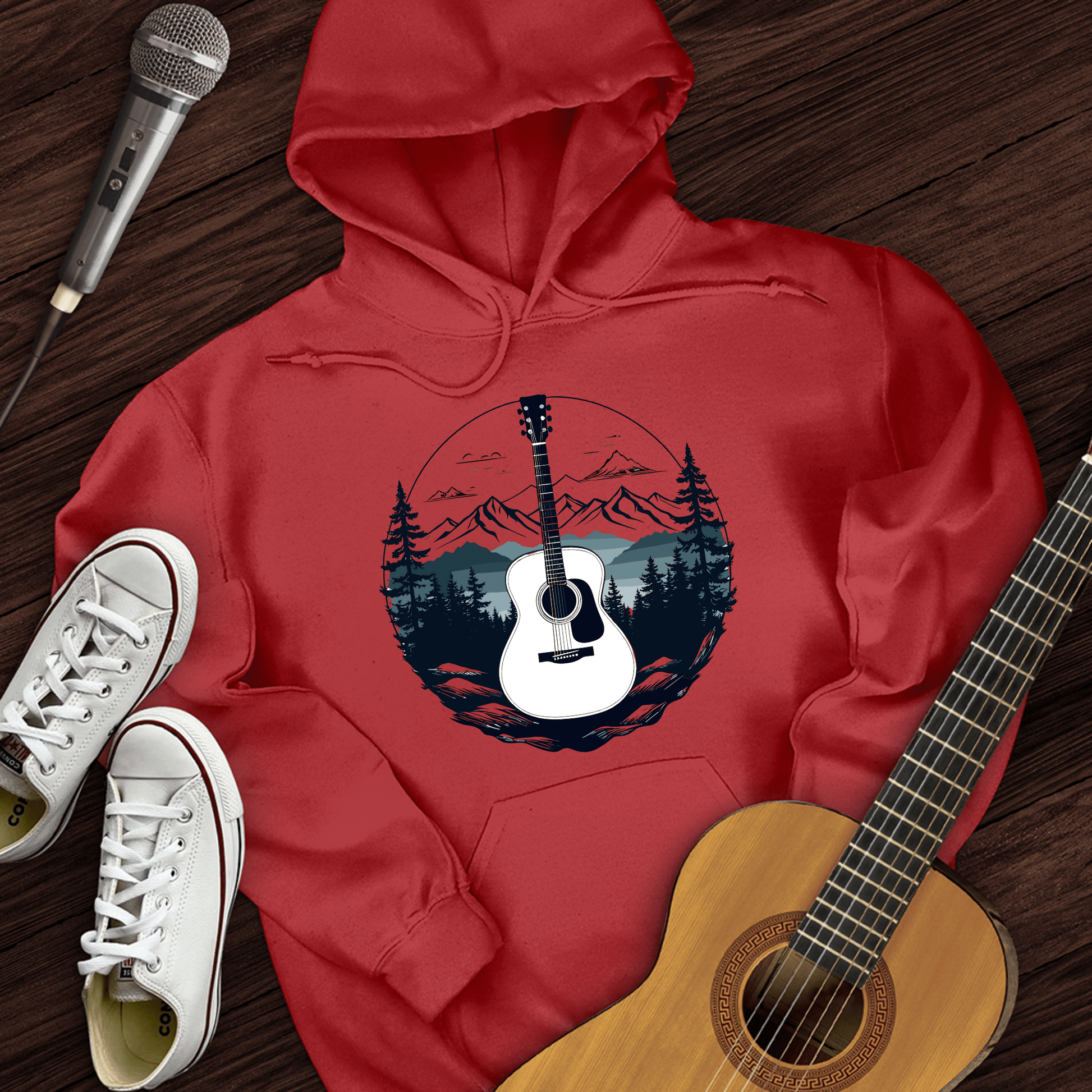 Printify Hoodie Red / S Acoustic Vibes Hoodie
