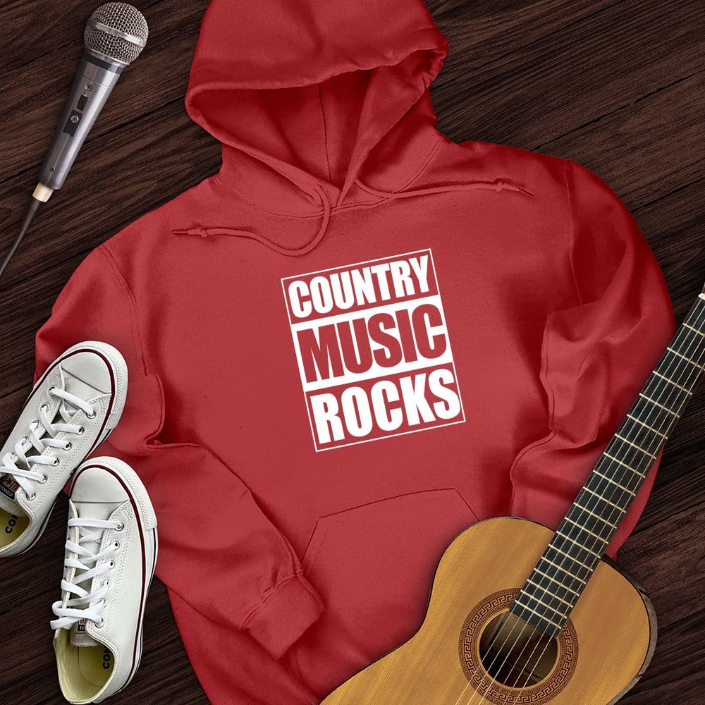 Printify Hoodie Red / S Country Music Rocks Hoodie