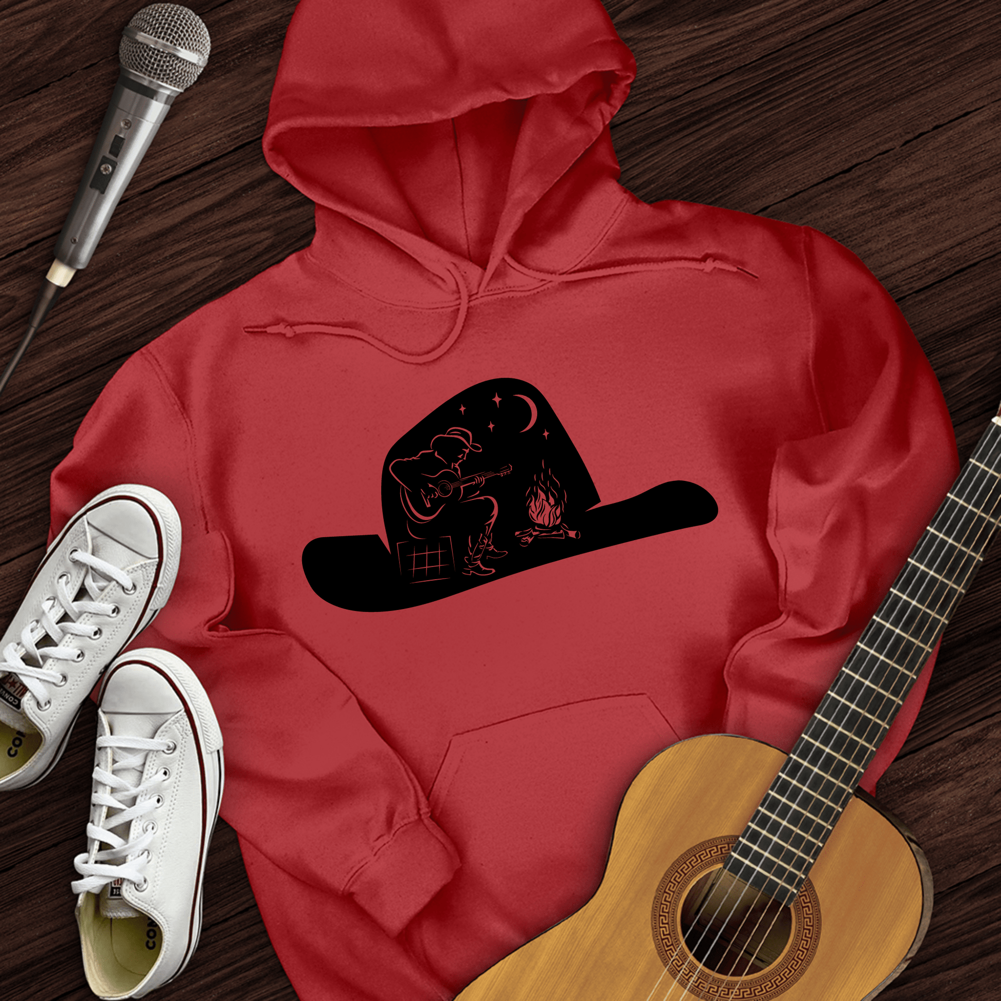 Printify Hoodie Red / S Cowboy Hat Hoodie