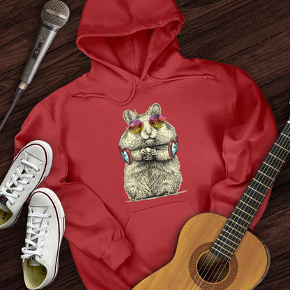 Printify Hoodie Red / S DJ Hampster Hoodie