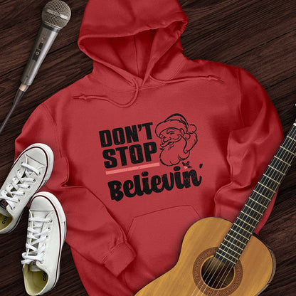 Printify Hoodie Red / S Don't Stop Believing Santa Hoodie