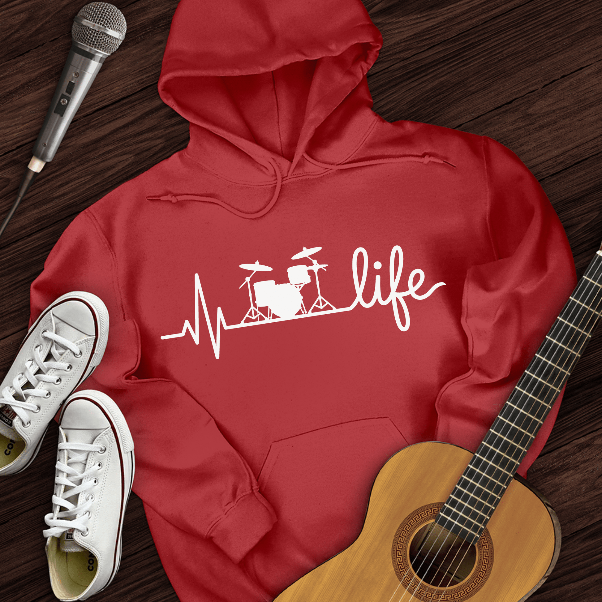 Printify Hoodie Red / S Drumbeat Hoodie