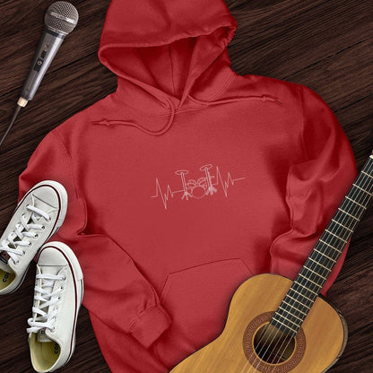Printify Hoodie Red / S Drummer Heartbeat Hoodie