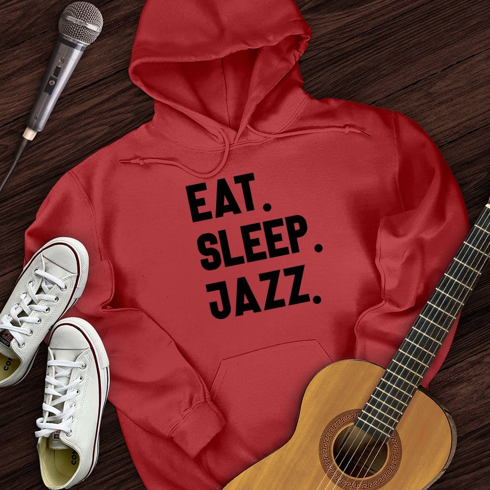 Printify Hoodie Red / S Eat Sleep Jazz Hoodie