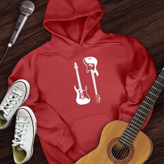 Printify Hoodie Red / S Electric and Bass Guitar Hoodie