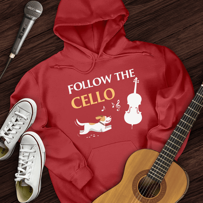 Printify Hoodie Red / S Follow The Cello Hoodie