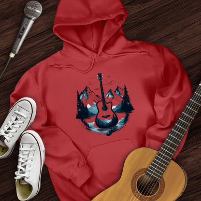 Printify Hoodie Red / S Glacier Guitar Hoodie