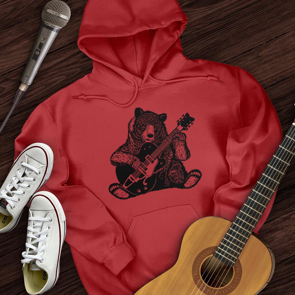 Printify Hoodie Red / S Guitar Bear Hoodie