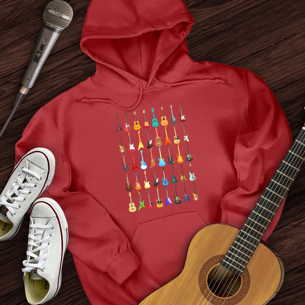 Printify Hoodie Red / S Guitar Collection Hoodie