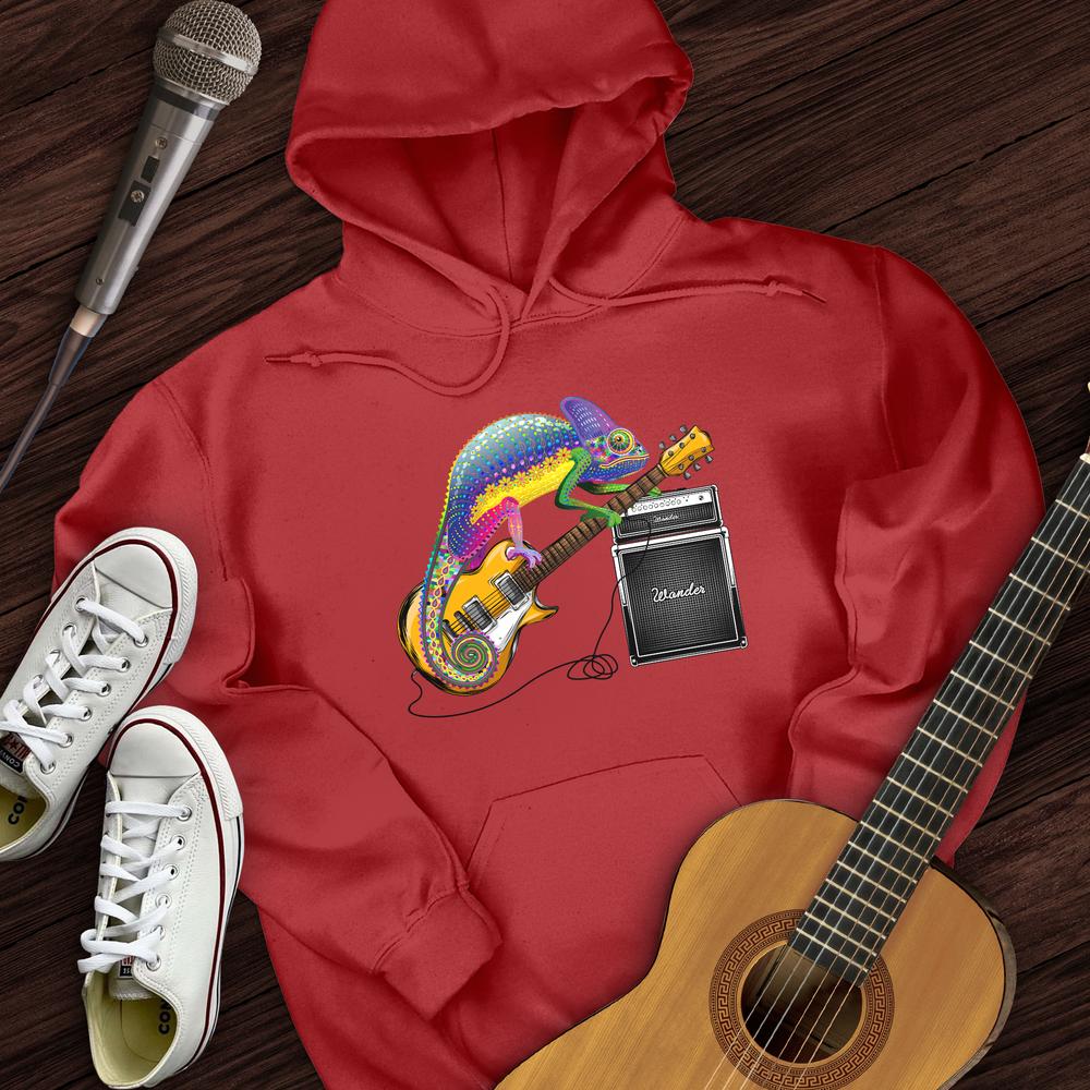 Printify Hoodie Red / S Guitar Lizard Hoodie