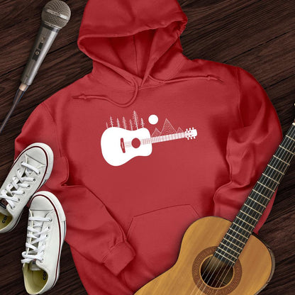 Printify Hoodie Red / S Guitar Mountain Hoodie