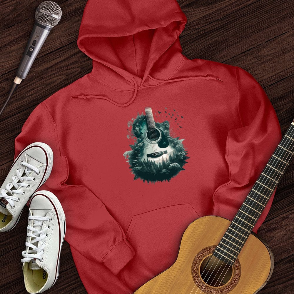 Printify Hoodie Red / S Guitar Nature Hoodie