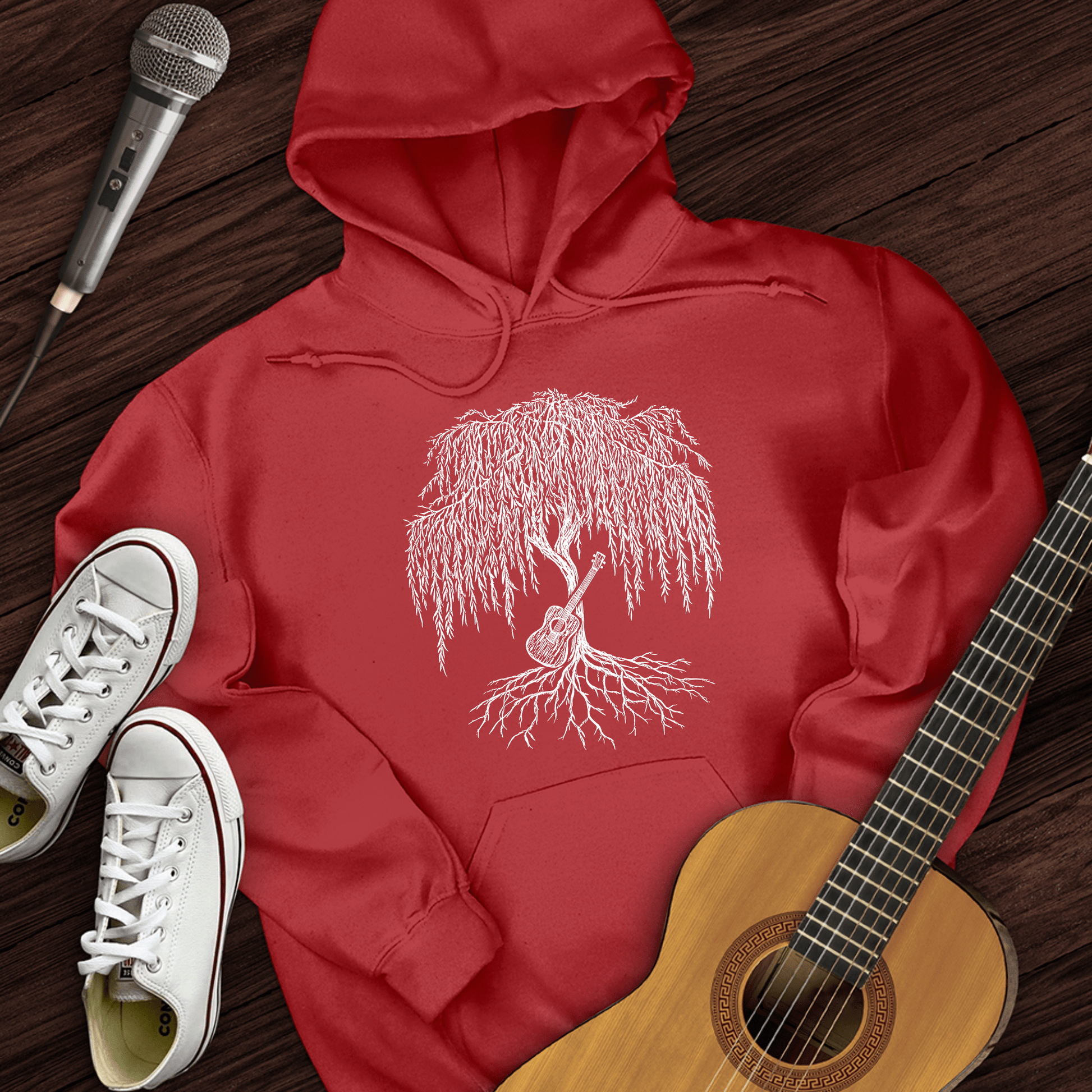Printify Hoodie Red / S Guitar Tree Hoodie