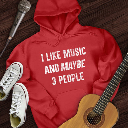 Printify Hoodie Red / S I Like Music Hoodie