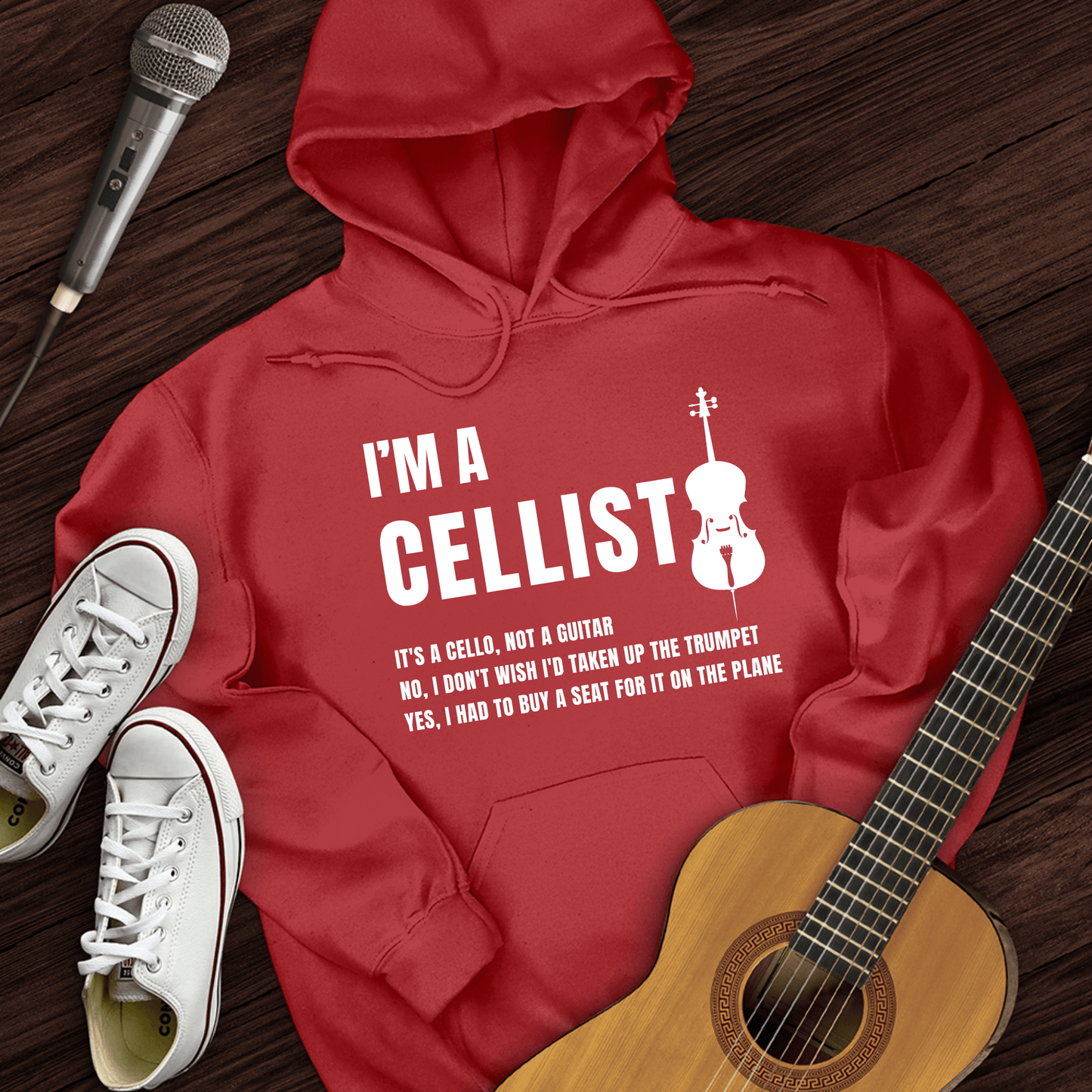 Printify Hoodie Red / S I'm A Cellist Hoodie