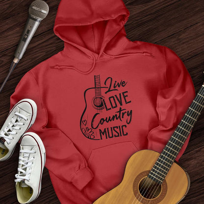 Printify Hoodie Red / S Live, Love, Country Hoodie