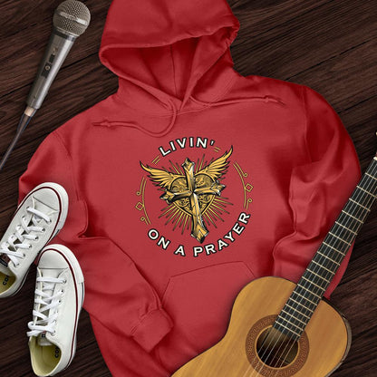 Printify Hoodie Red / S Livin' On A Prayer Hoodie