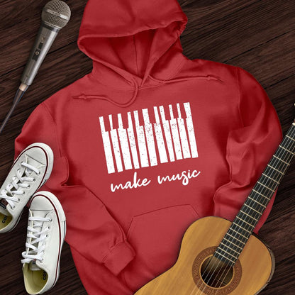 Printify Hoodie Red / S Make Music Piano Hoodie
