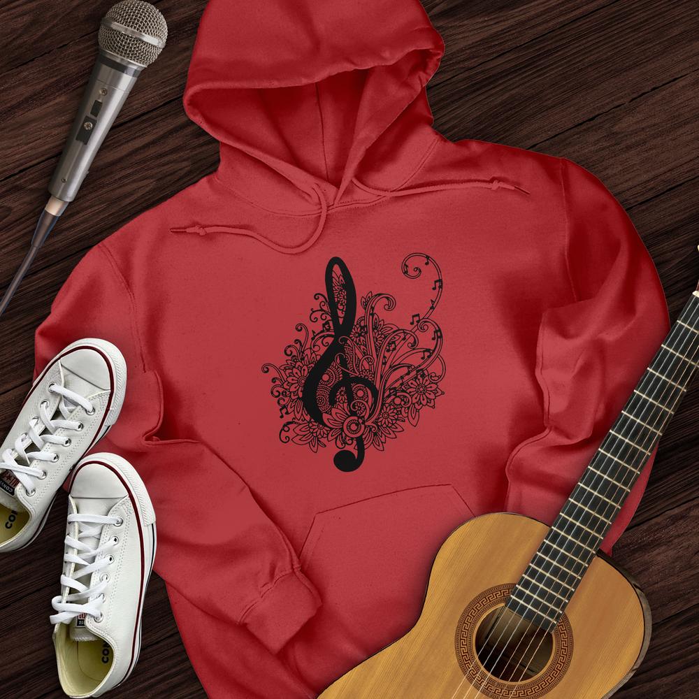 Printify Hoodie Red / S Mandala Music Note Hoodie