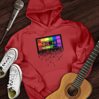 Printify Hoodie Red / S Melting Cassette Tape Hoodie