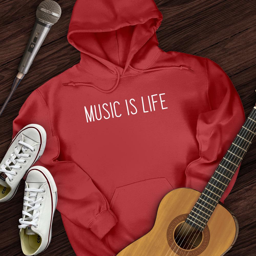 Printify Hoodie Red / S Music Is Life Hoodie
