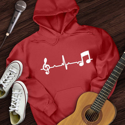 Printify Hoodie Red / S Music Note Heartbeat Hoodie
