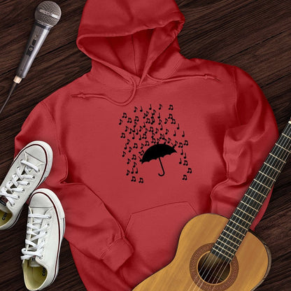 Printify Hoodie Red / S Music Note Shower Hoodie