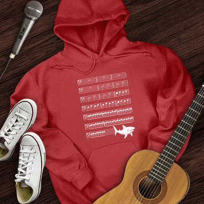 Printify Hoodie Red / S Music Shark Hoodie