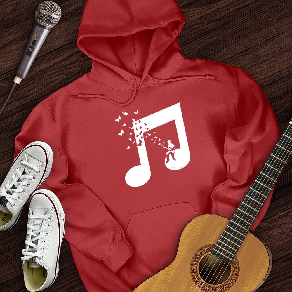Printify Hoodie Red / S Musical Butterfly Guitar Hoodie