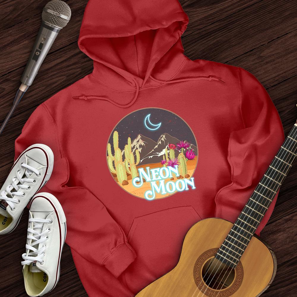 Printify Hoodie Red / S Neon Moon Hoodie