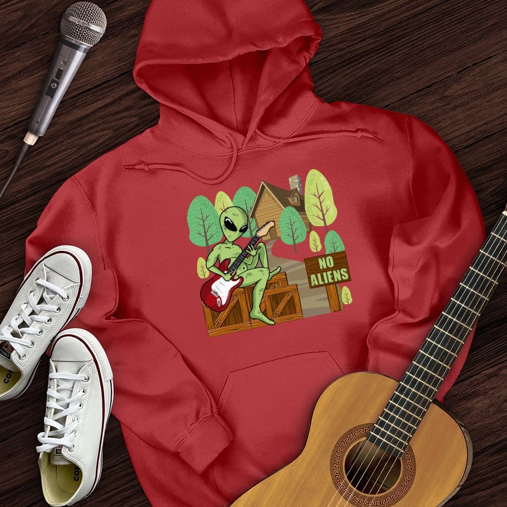 Printify Hoodie Red / S No Aliens Hoodie