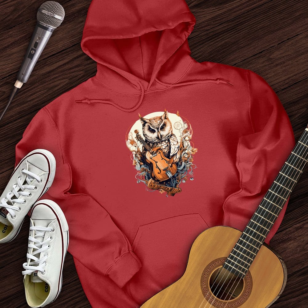 Printify Hoodie Red / S Owl Violin Hoodie