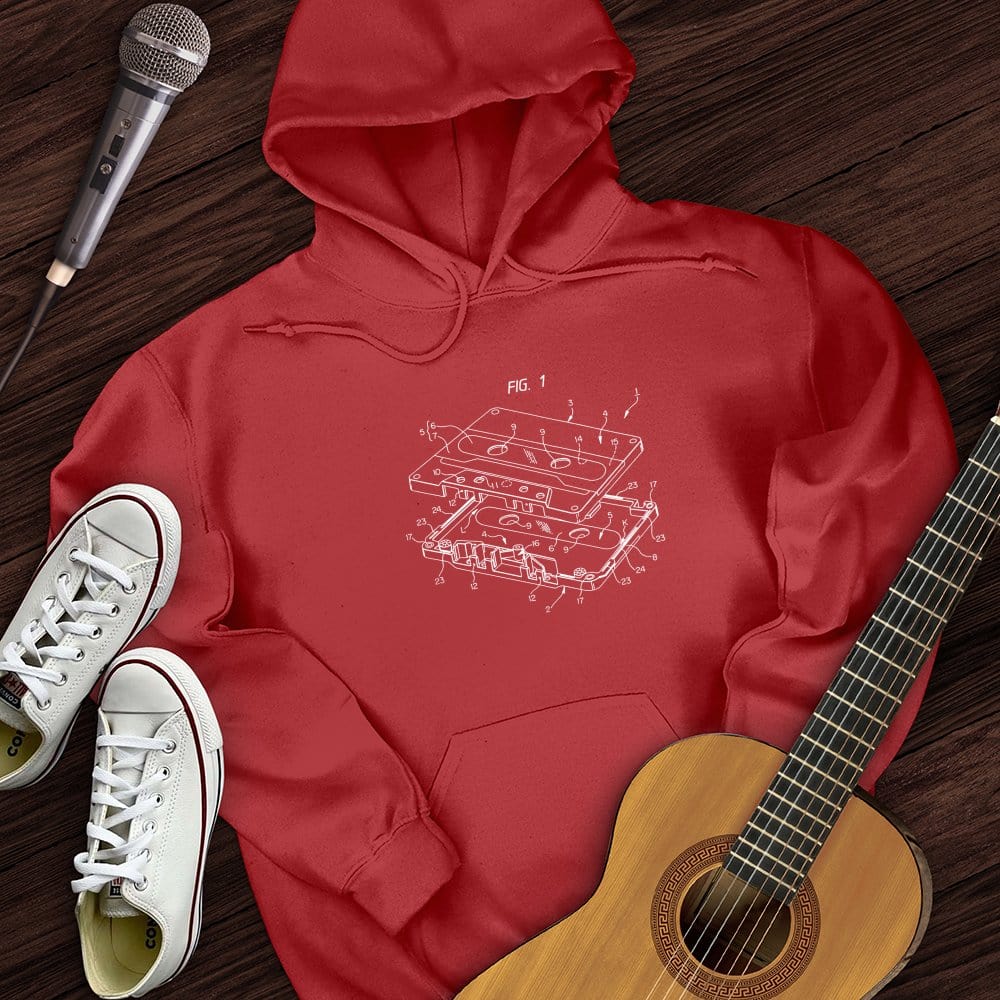 Printify Hoodie Red / S Patent for Cassette Hoodie