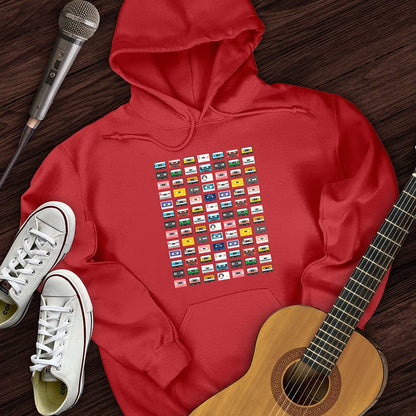 Printify Hoodie Red / S Rainbow Cassette Hoodie