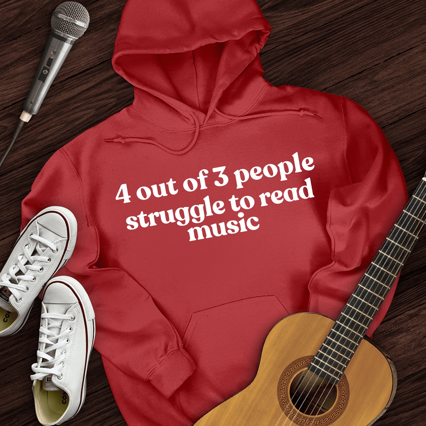 Printify Hoodie Red / S Reading Music Hard Hoodie