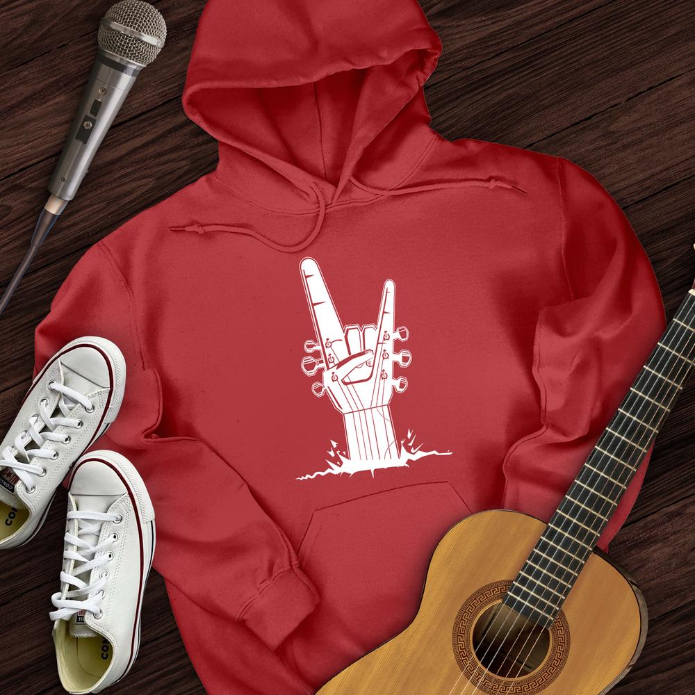 Printify Hoodie Red / S Rock on Guitar Hoodie