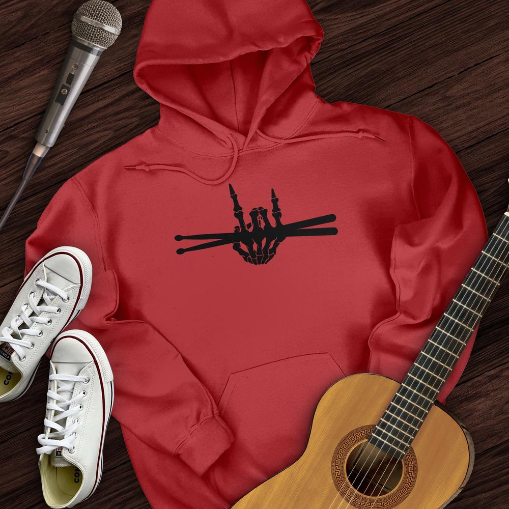 Printify Hoodie Red / S Skeleton Drummer Hoodie