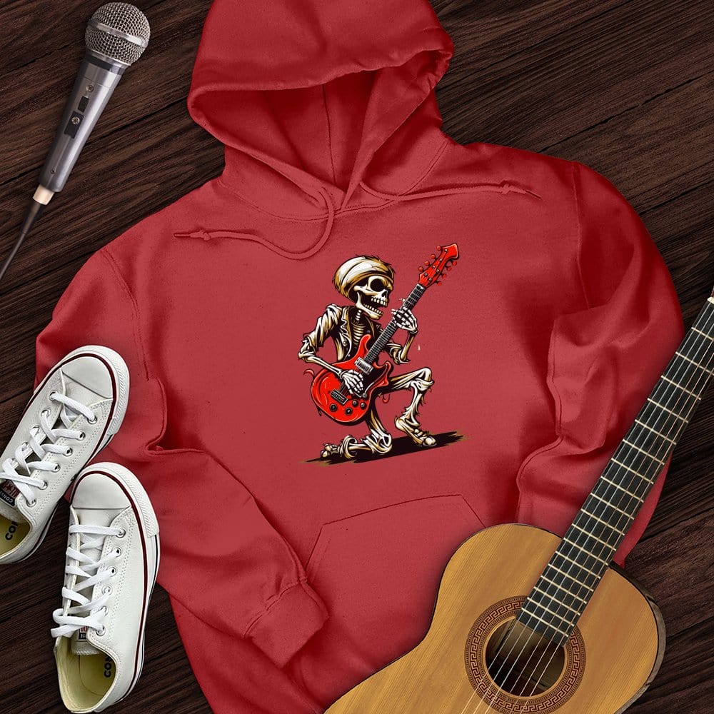 Printify Hoodie Red / S Skeleton Guitar Cartoon Hoodie