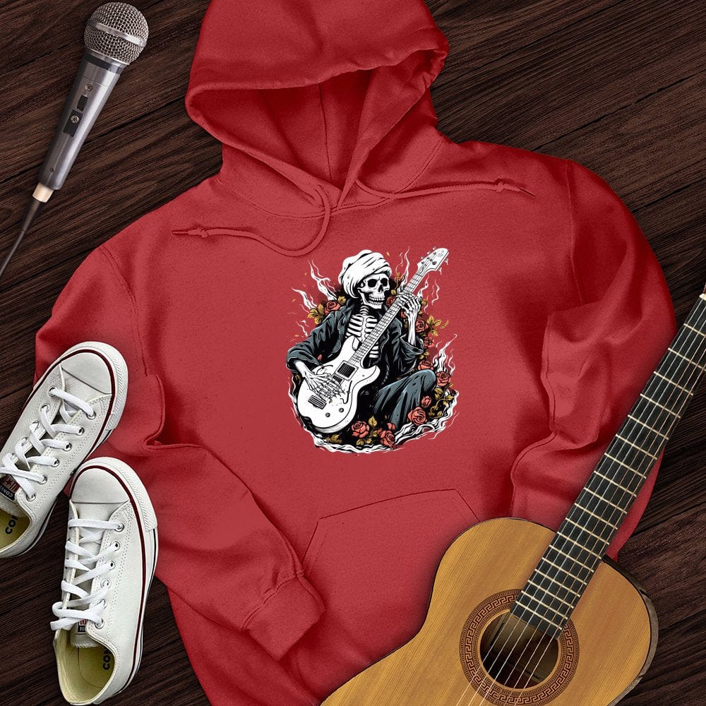 Printify Hoodie Red / S Skeleton Playing Music Hoodie