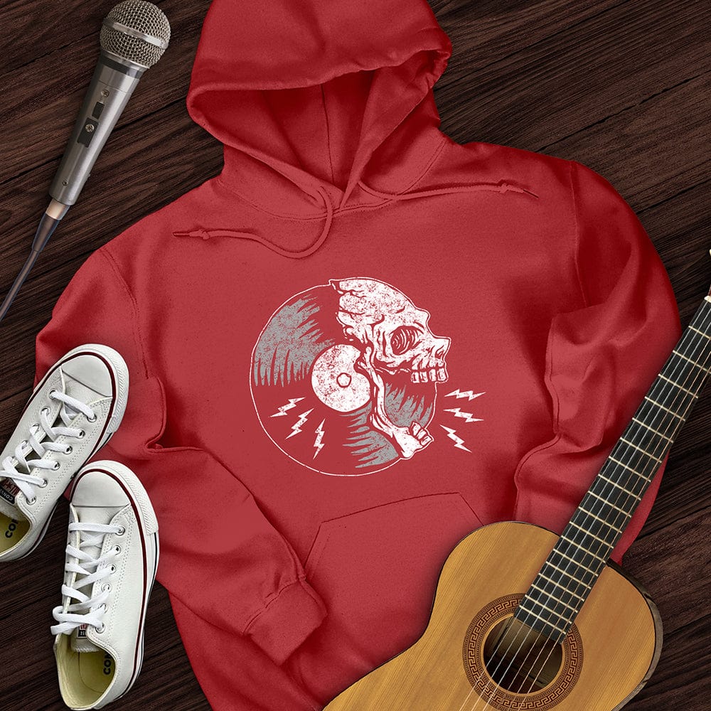 Printify Hoodie Red / S Skull Record Hoodie