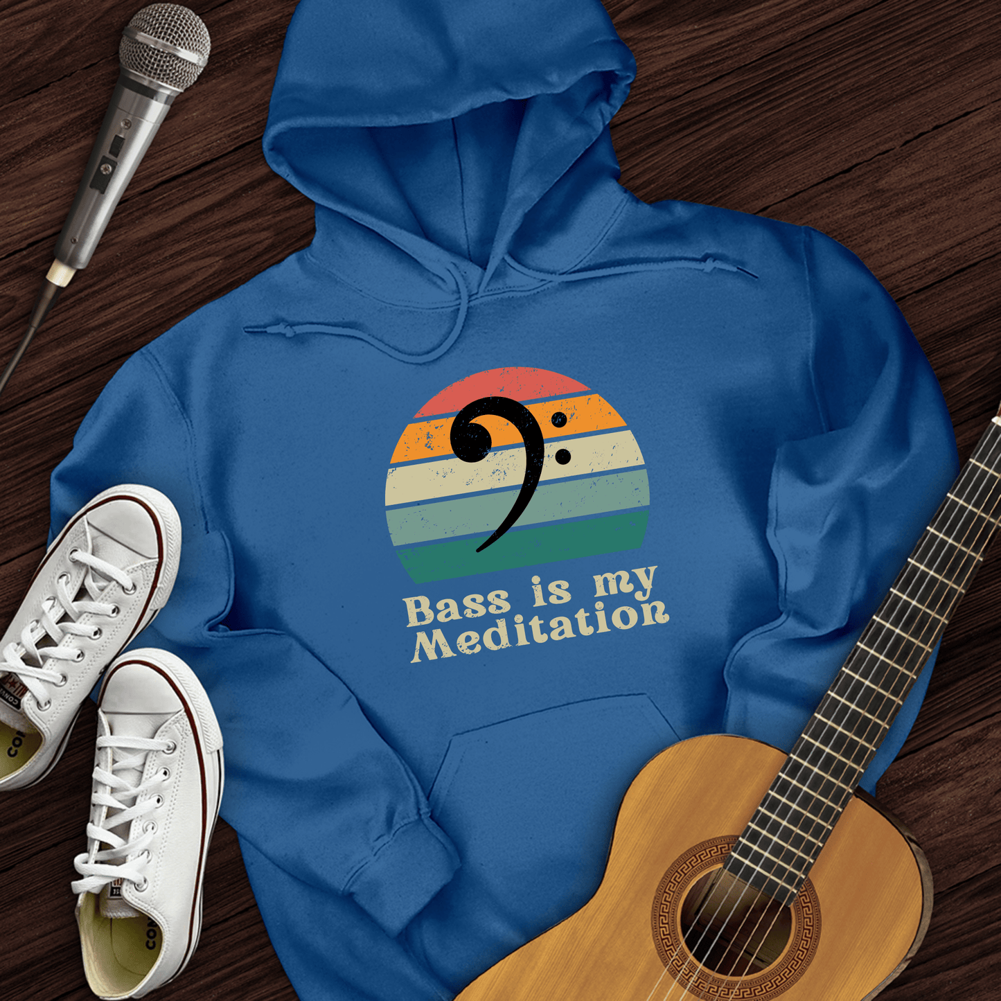 Printify Hoodie Royal / S Bass Is My Meditation Hoodie