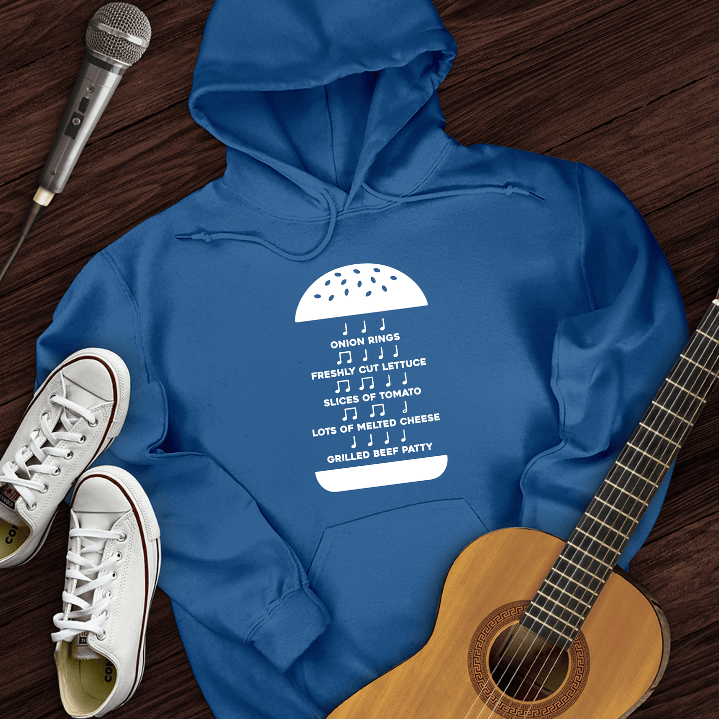 Printify Hoodie Royal / S Burger Music Hoodie