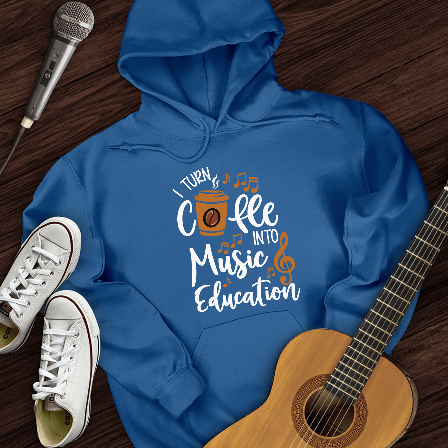 Printify Hoodie Royal / S Coffee Into Music education Hoodie