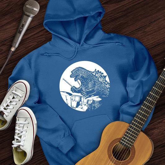 Printify Hoodie Royal / S Dino Playing Drums Hoodie