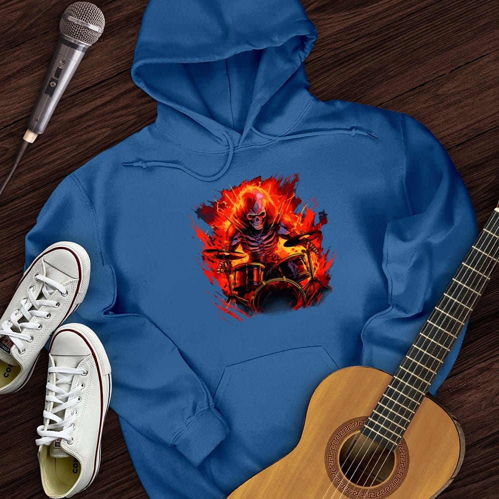 Printify Hoodie Royal / S Fiery Drummer Guitar Hoodie